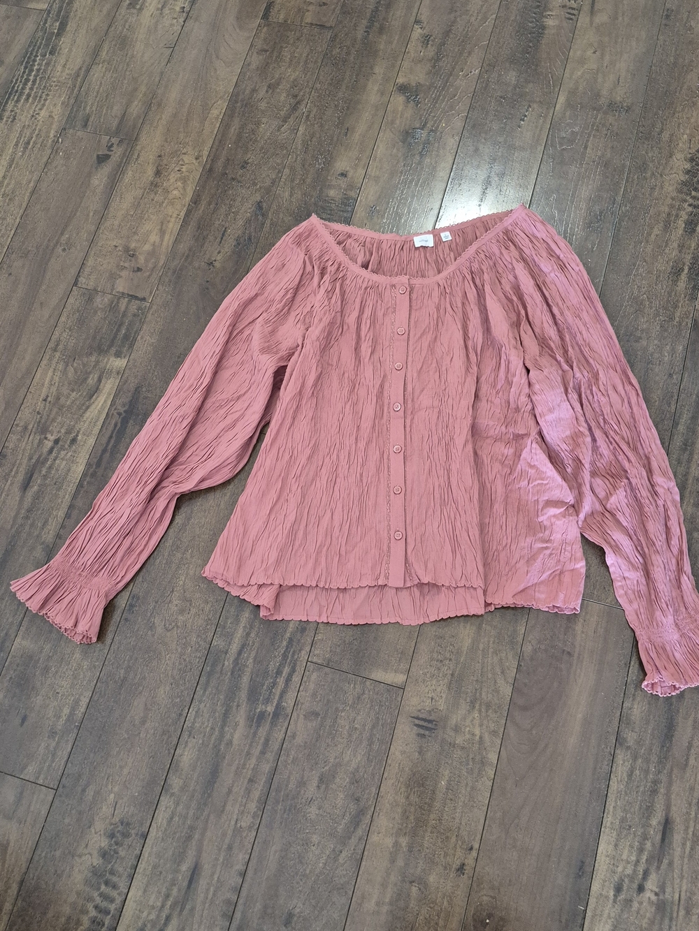 Wilfred Aritzia 100% Modal Crinkled Blouse, Large - Picture 2 of 8